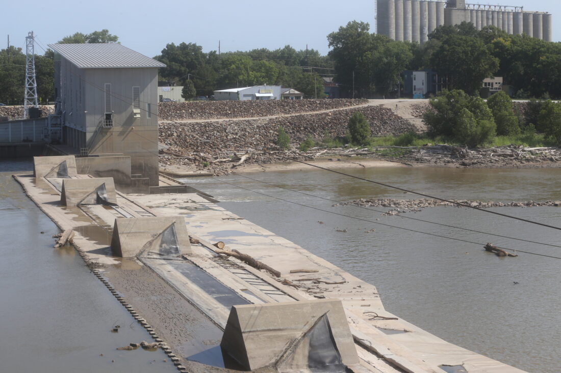 Heavy debris in Kansas River damages Bowersock dam, creating low water levels near Lawrence water plant